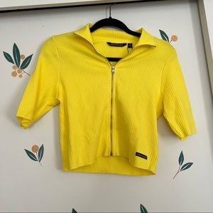 Yellow Calvin Klein jeans zip up top